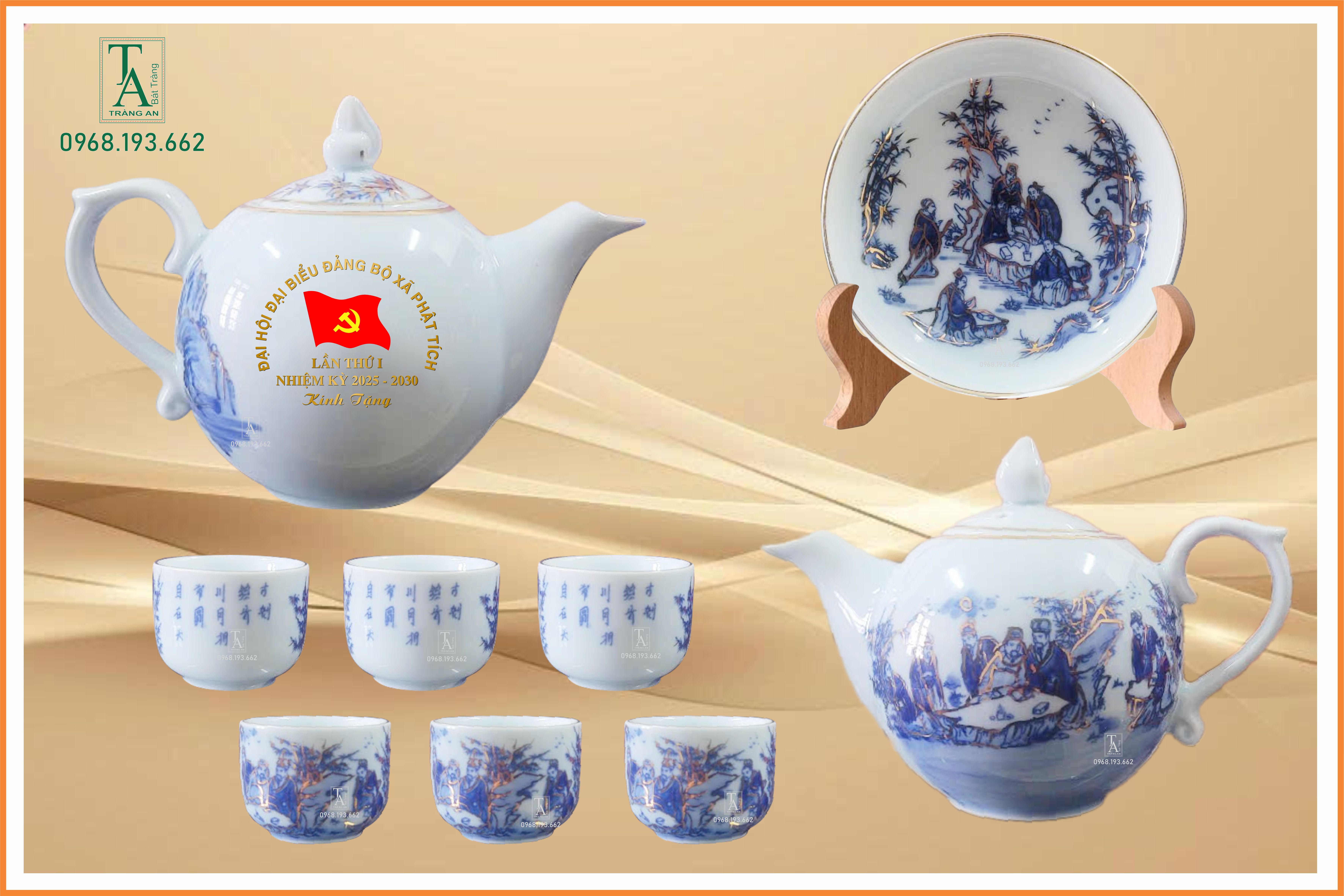 bộ trà chóp lửa phúc lộc thọ